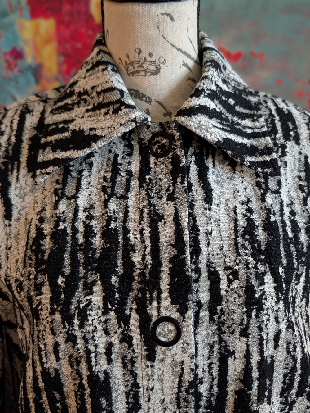 Day Birger et Mikkelsen Black & White Tunic Shirt Coat (Lilo Artistic Texture) - Picture 2 of 11